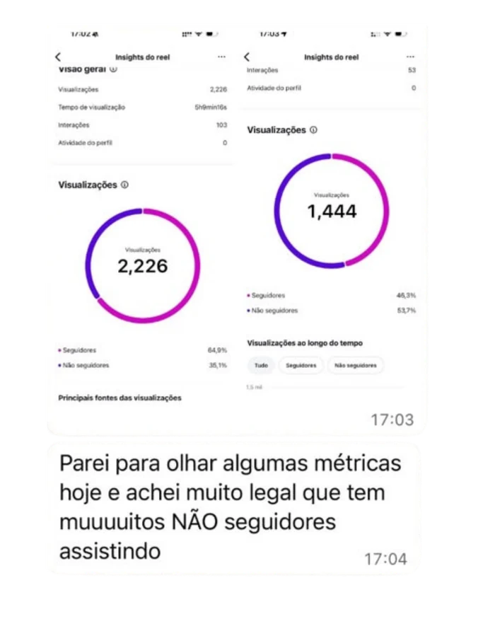 Print de depoimento de cliente no WhatsApp